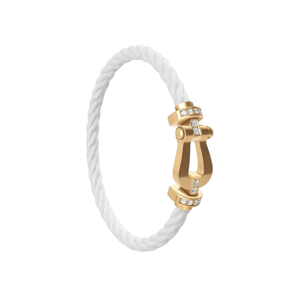 Bracelet Bateau Blanc Pierre Dorée Diamant
