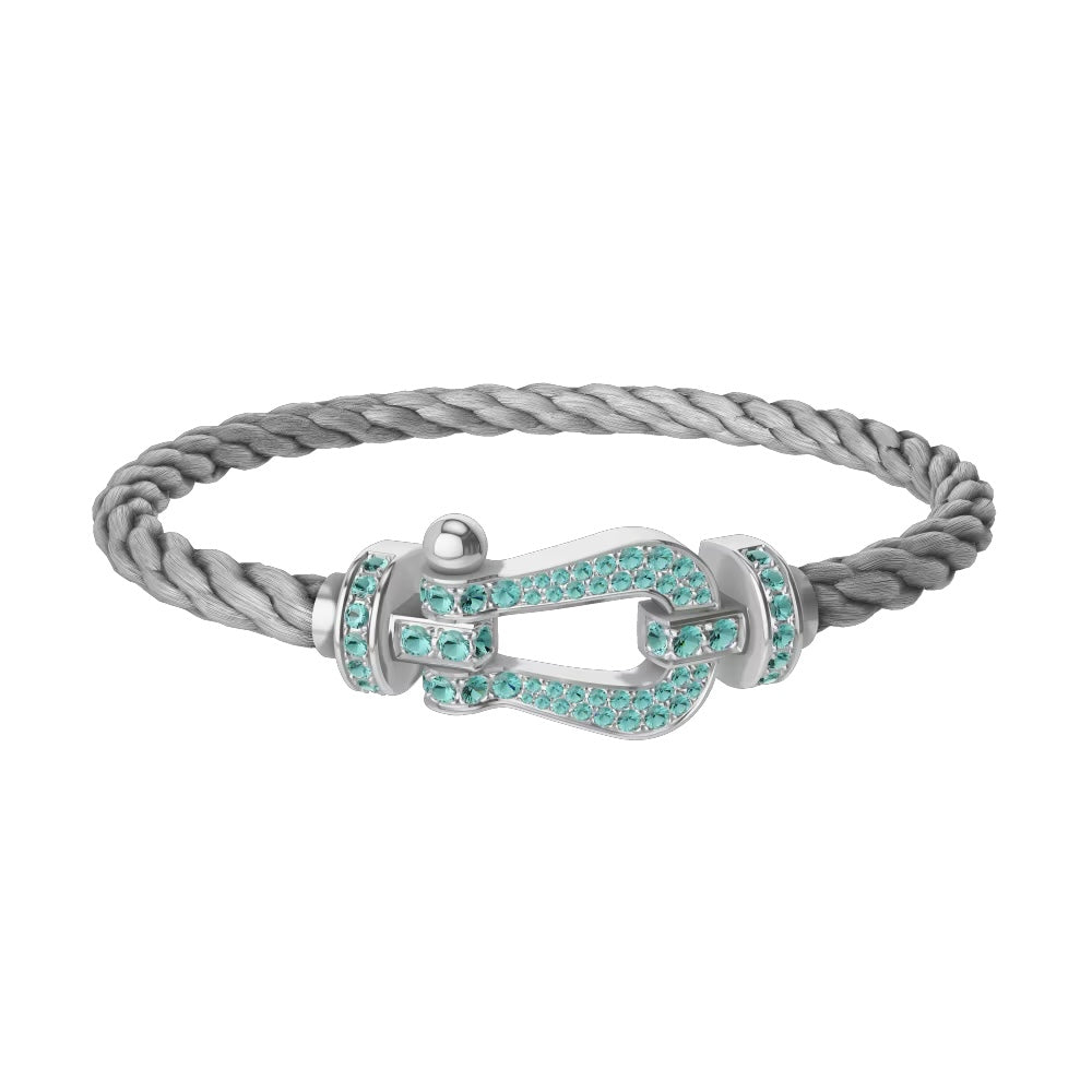 Bracelet Bateau Gris Pierre Bleu Clair
