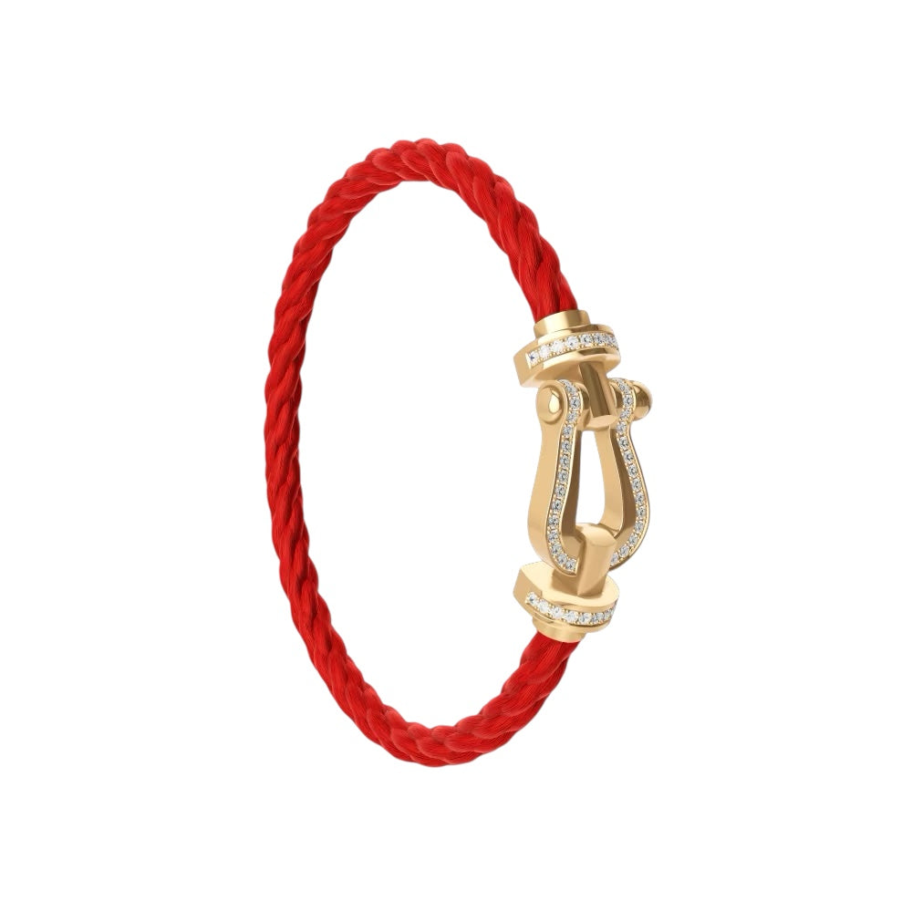 Bracelet Bateau Rouge Pierre Dorée Diamant