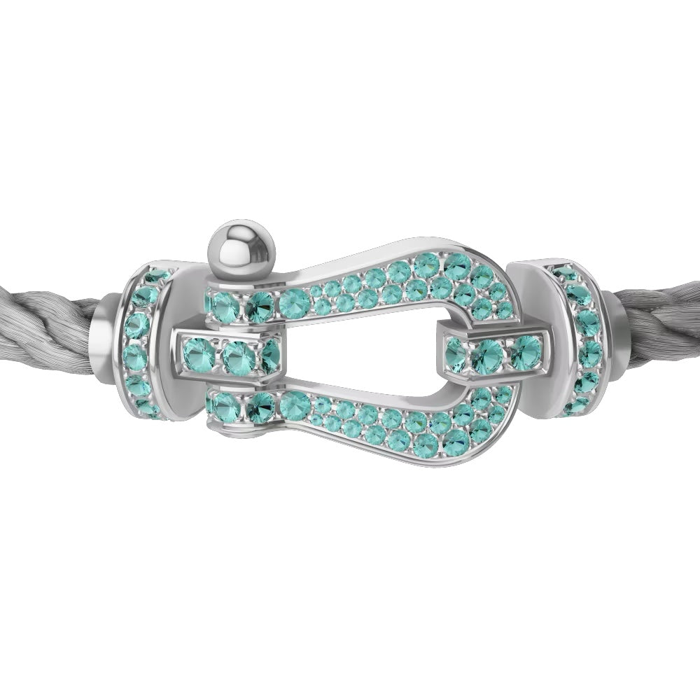 Bracelet Bateau Gris Pierre Bleu Clair