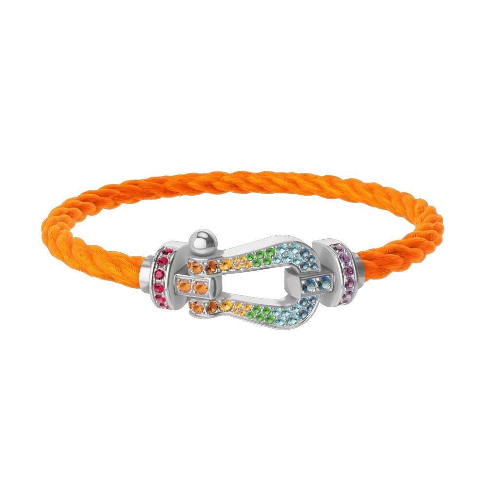 Bracelet Bateau Orange Pierre Multicolore