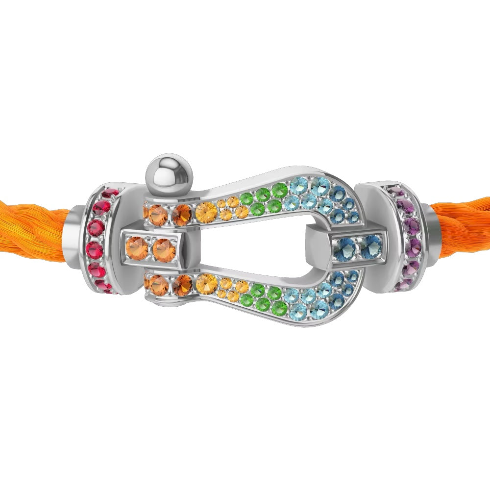 Bracelet Bateau Orange Pierre Multicolore