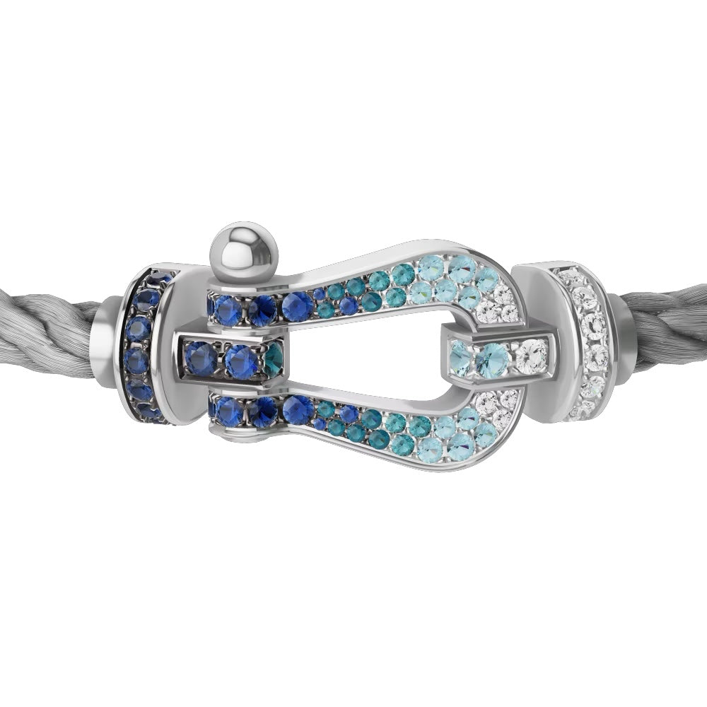 Bracelet Bateau Gris Pierre Bleu