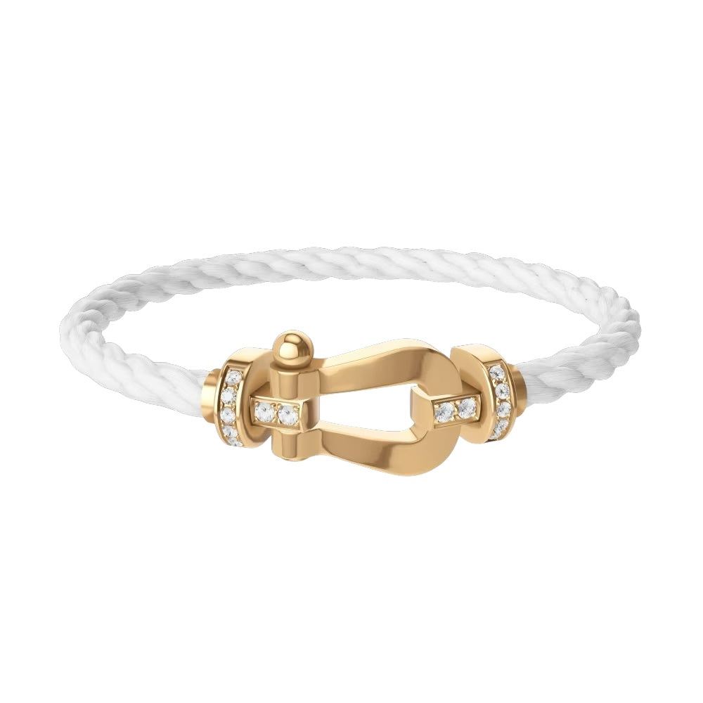 Bracelet Bateau Blanc Pierre Dorée Diamant