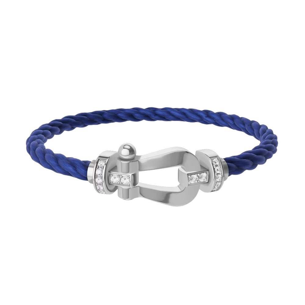 Bracelet Bateau Bleu Pierre Argenté Diamant