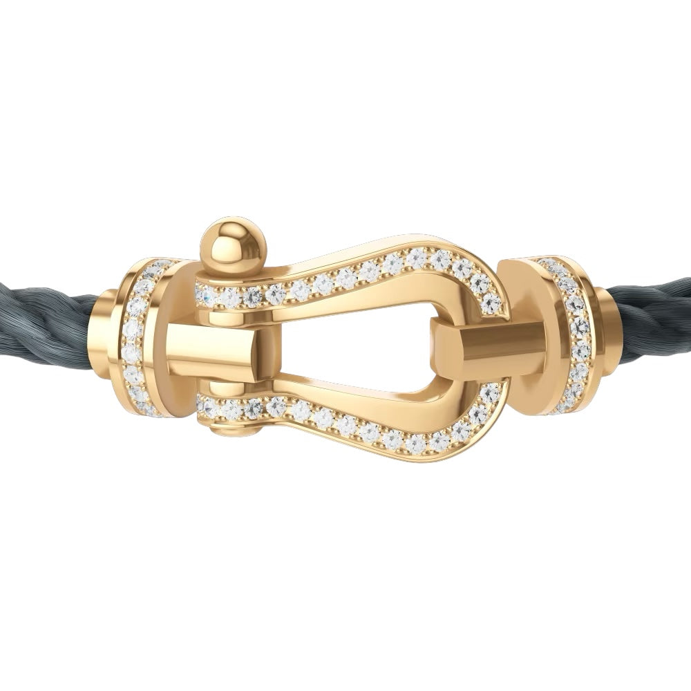 Bracelet Bateau Gris Pierre Dorée Diamant