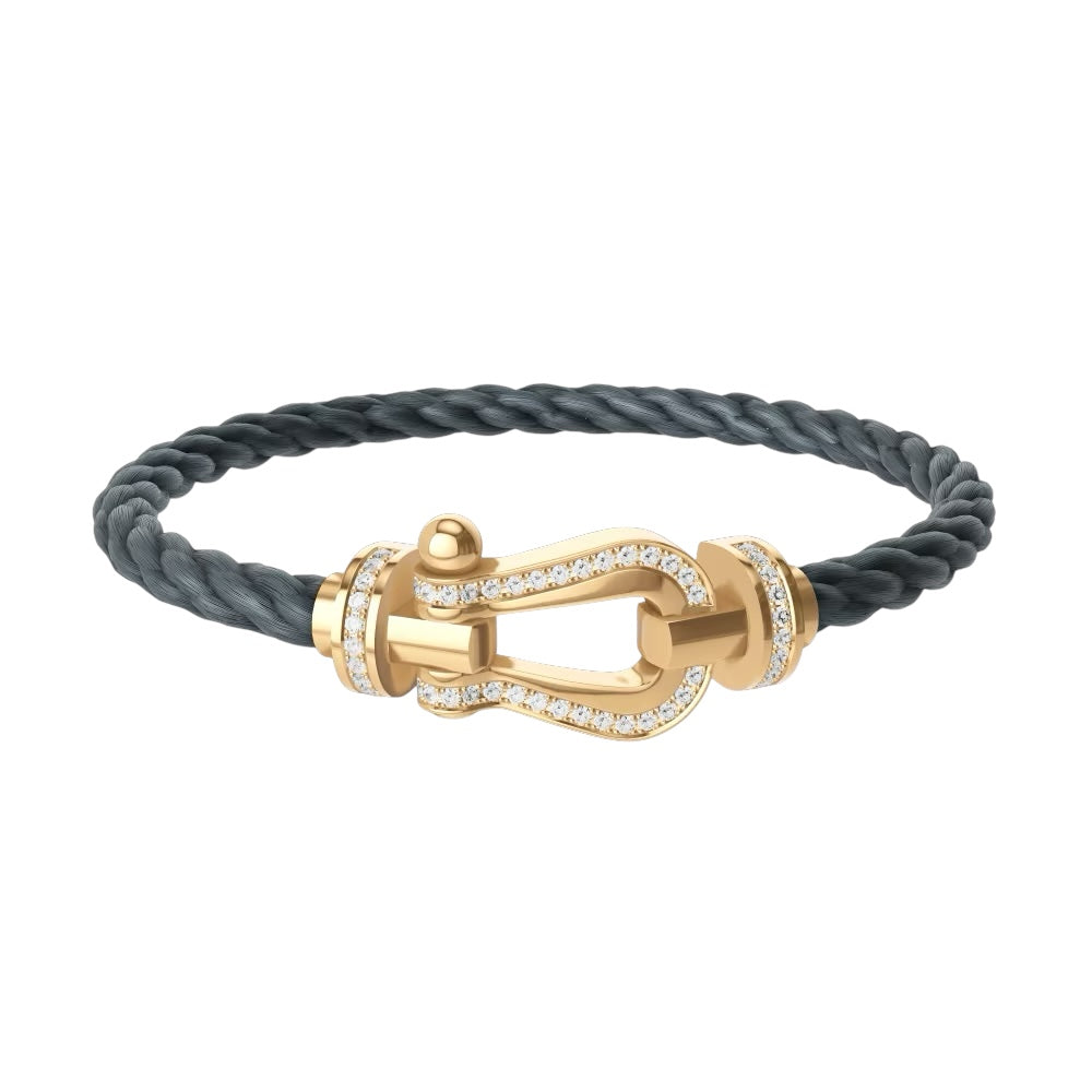 Bracelet Bateau Gris Pierre Dorée Diamant