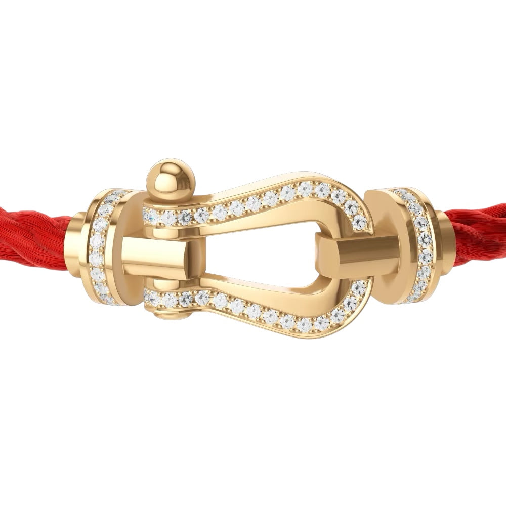 Bracelet Bateau Rouge Pierre Dorée Diamant