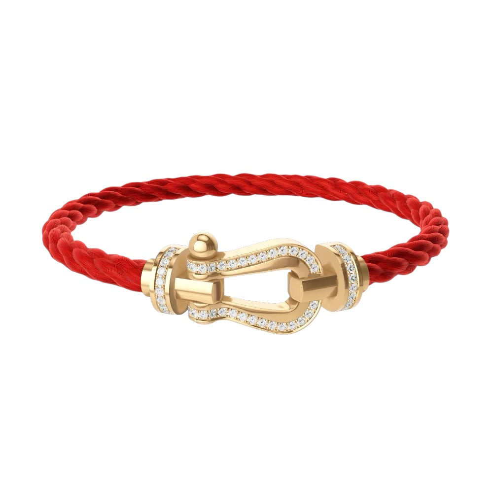 Bracelet Bateau Rouge Pierre Dorée Diamant